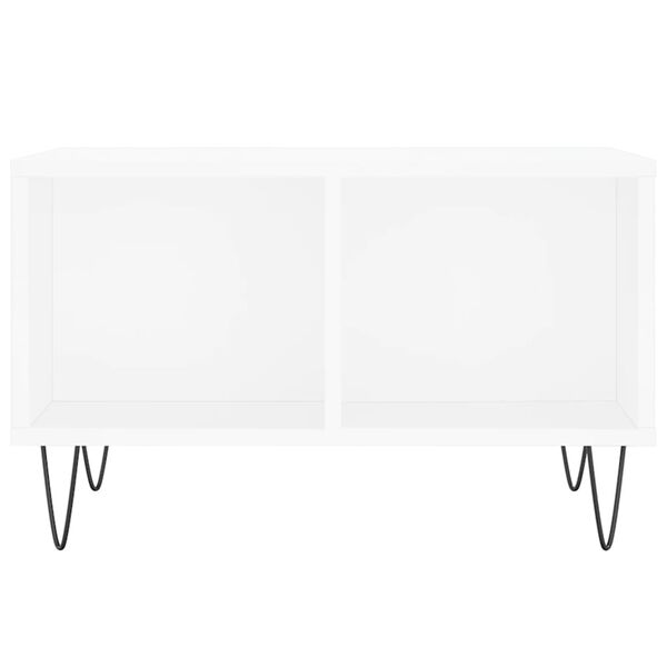 vidaXL Măsuță de cafea, alb, 60x50x36,5 cm, lemn compozit