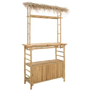 vidaXL Masă de bar exterioară natural 110 x 50 x 209 cm Bambus