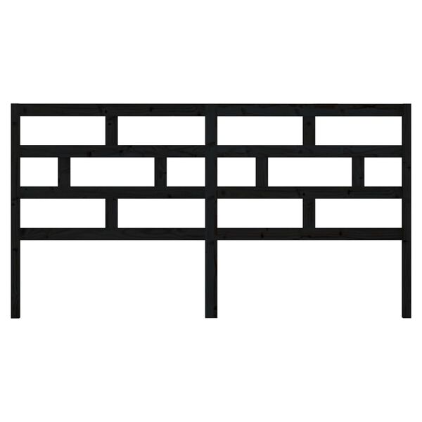 vidaXL Tăblie de pat, negru, 206x4x100 cm, lemn masiv de pin