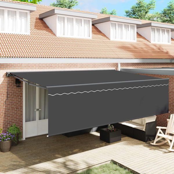 vidaXL Cortina Retractabilă Manual Antracit 500 &times; 300 cm