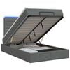 vidaXL Pat Ottoman cu Saltea și LED Gri &icirc;nchis 120 x 200 cm Țesătură