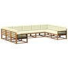 vidaXL Set de canapele de exterior 9 buc. Natural și Crem