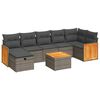 vidaXL Set canapele de grădină cu perne, 8 piese, gri, poliratan