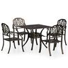 vidaXL Set mobilier bistro, 5 piese, bronz, aluminiu turnat
