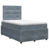 vidaXL Pat boxspring cu saltea Gri &icirc;nchis 120 x 190 cm Catifea