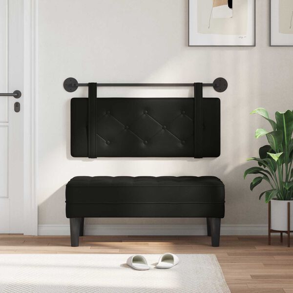 vidaXL Cap de pat suspendat Pe perete Negru 100 cm Piele artificială