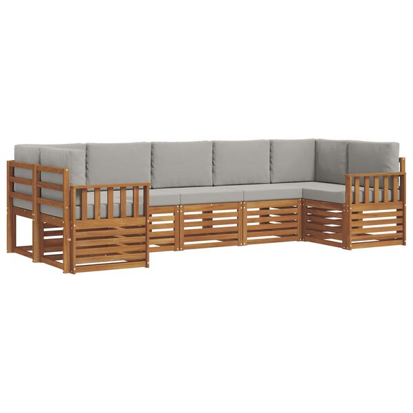 vidaXL Seturi de canapele cu pernă 7 pcs Gri natural și deschis