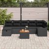 vidaXL Set de canapele pentru grădină cu pernă 8 pcs Negru Rattan poli