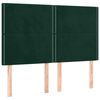vidaXL Pat box spring cu saltea, verde &icirc;nchis, 140x200 cm, catifea
