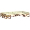 vidaXL Set de canapele de exterior 10 buc. Natural și Crem