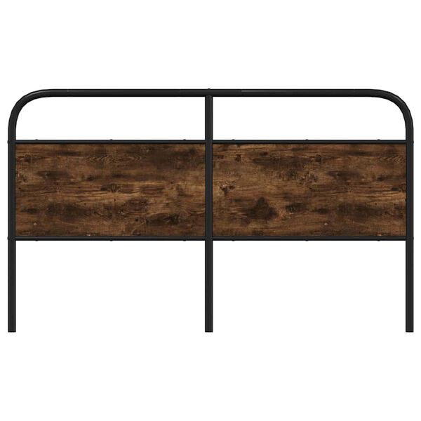 vidaXL Tăblie de pat de schimb stejar afumat 150 cm oțel și lemn prelucrat