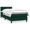 vidaXL Pat box spring cu saltea, verde &icirc;nchis, 80x220 cm, catifea