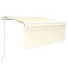 vidaXL Copertină electrică cu LED și senzor 3 x 2,5 m Crem
