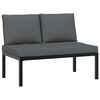 vidaXL Bancă de grădină cu perne, negru, aluminiu