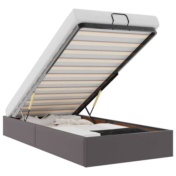 vidaXL Cadru de pat otoman fără saltea Gri 80x200 cm piele artificială