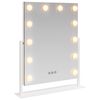 vidaXL Oglindă LED pentru Vanity Alb 44 x 10 x 53 cm Sticlă și Oțel