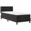 vidaXL Pat cu arcuri cu saltea cu headboard Negru 200 x 80 cm Catifea