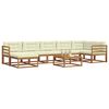 vidaXL Set de canapele de exterior cu pernă 8 pcs Natural și Crem