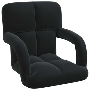 vidaXL Fotoliu reglabil Negru Catifea