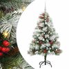 vidaXL Brad de Crăciun artificial Verde și alb 150 cm