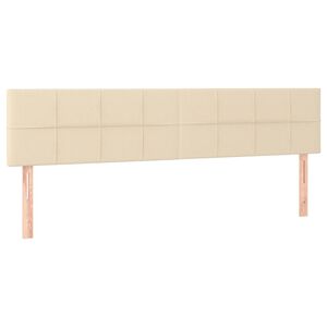 vidaXL Tăblii de pat, crem, 200x5x78/88 cm, textil
