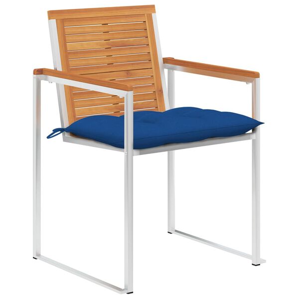 vidaXL Scaune de grădină cu perne, 4 buc., lemn masiv de acacia