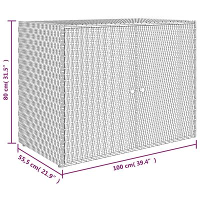 vidaXL Dulap depozitare de grădină, negru, 100x55,5x80 cm, poliratan