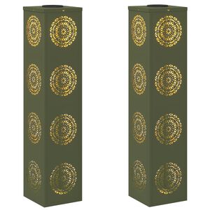 vidaXL Lumină LED Solară pentru Alei 2 buc. Alb cald 18 x 18 x 80 cm