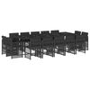 vidaXL Set mobilier de grădină cu perne, 15 piese, negru, poliratan