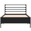 vidaXL Cadru de pat, negru, 90x200 cm, lemn prelucrat și metal