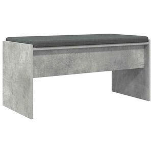 vidaXL Bancă pentru hol cu pernă Gri din beton 83 x 38 x 40 cm
