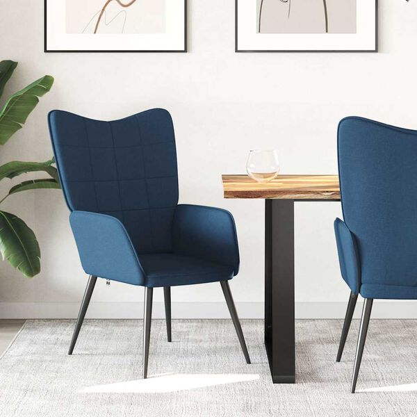 vidaXL Scaun de relaxare, albastru, material textil