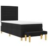 vidaXL Pat cu arcuri cu saltea cu headboard Negru 90 x 200 cm țesătură