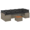 vidaXL Set canapele de grădină cu perne, 8 piese, gri, poliratan