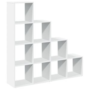 vidaXL Bibliotecă/separator 4 niveluri, alb, 131,5x29x131,5 cm lemn