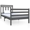 vidaXL Cadru pat, gri, 90x190 cm, lemn masiv simplu