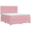 vidaXL Pat boxspring cu saltea cu headboard Roz 160 x 200 cm Catifea