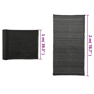 vidaXL Plasă protecție vizuală, negru, 2x25 m, HDPE