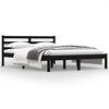 vidaXL Cadru de pat mic dublu, negru, 120x190 cm, lemn masiv de pin
