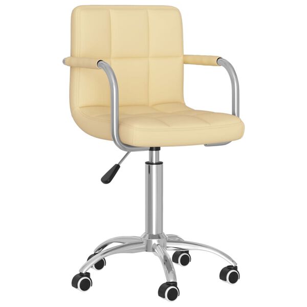 vidaXL Scaune de sufragerie pivotante 4 buc. crem piele artificială