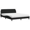 vidaXL Pat cu saltea, Dover, negru, 160x200 cm, textil