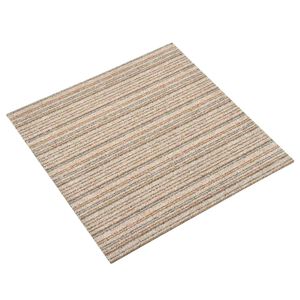 vidaXL Covor 20 pcs Bej &icirc;n dungi 50 x 50 cm 100% polipropilenă