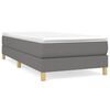 vidaXL Pat box spring cu saltea, gri &icirc;nchis, 90x190 cm, textil