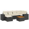 vidaXL Set canapele de grădină cu perne, 7 piese, negru, poliratan