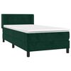 vidaXL Pat box spring cu saltea, verde &icirc;nchis, 80x200 cm, catifea