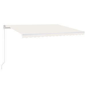 vidaXL Copertină retractabilă manual cu LED, crem, 450x300 cm