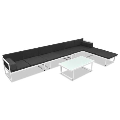 vidaXL Set mobilier grădină, 5 piese, negru, textilenă și aluminiu