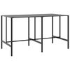 vidaXL Masă de bar, negru, 200x100x110 cm, oțel vopsit electrostatic