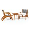 vidaXL Set de bistro, 3 piese, lemn masiv de acacia