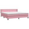 vidaXL Pat box spring cu saltea, roz, 180x210 cm, catifea